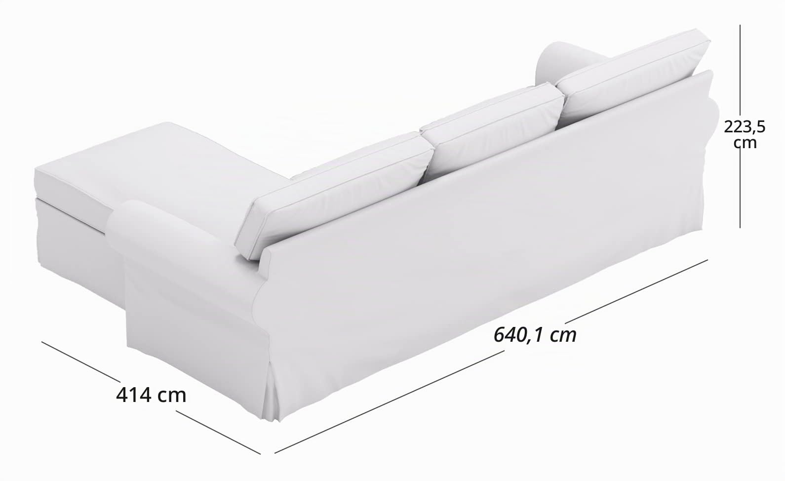 HomeTown Market Copridivano In Tessuto Resistente, Compatibile Con IKEA Ektorp Sofa. Divano Non Incluso (Chaise 4 posti poliestere beige)