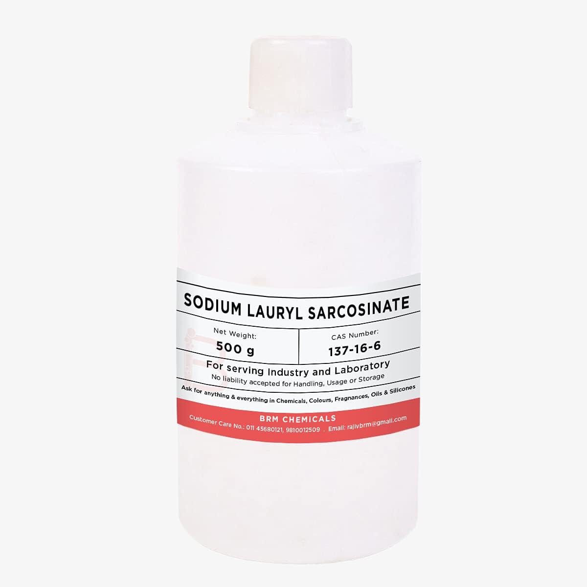 - BRM Chemicals Sodium Lauryl Sarcosinate - 500 G For Soap Making, Shampoo, Cosmetics, Moisturizer, Lotion Making, Domestic Use & Diy Personal Care For Face, Hair, Skin & Body (Pack Of 1)