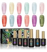 Jelly Gel Nail Polish Transparent Gel Polish Pastel Translucent Gel Nail Polish Jelly Summer Pink...