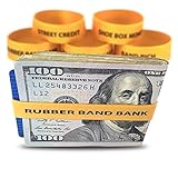 Set of Five Gold Colored Money Bands Minimalist Wallet Replacement, Rubber Bands Money Clip, Ultra Slim Super Light Cash and Credit Card Silicone Durable Material