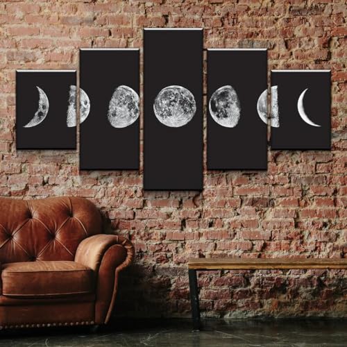 Grand Tableau Lune : Décoration Murale Salon Moderne