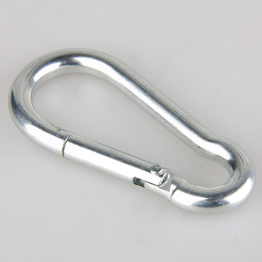 Mousqueton Lourd, Clip Crochet 6 Pièces Clip Mousqueton Fermoir à Ressort Crochet en Acier Allié Porte-clés Clip Convient pour Laisse Chien Voyage Super Durable (Argent, 80x38mm)