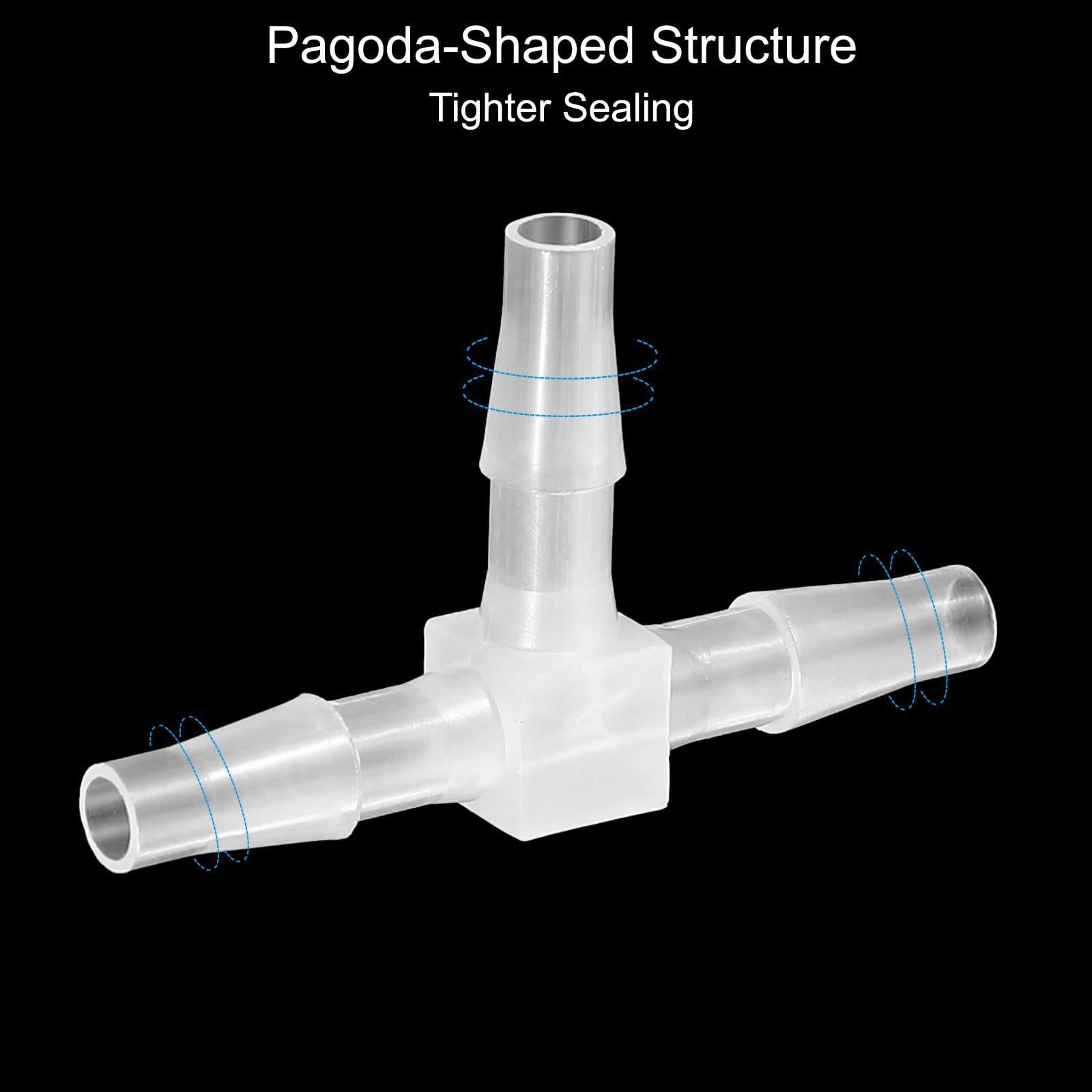 PATIKIL Raccordo Portagomma T Plastica 3/8 5Pz Raccordo T Uguale Forma T 3 Vie Giunto Splicer Mender Adattatore Unione Incrocio Diviso Barb per Tubo