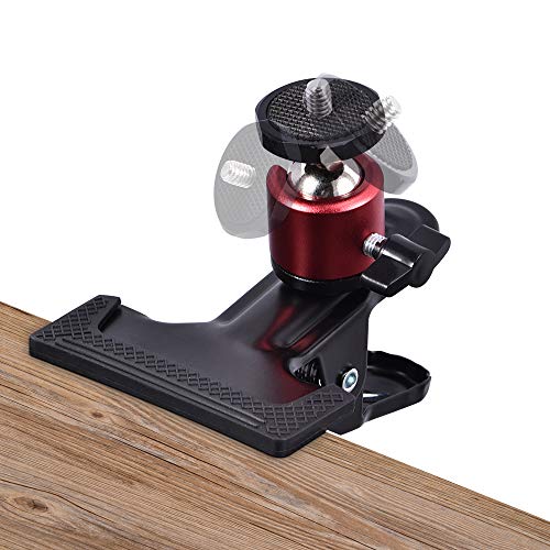 Utebit UTEBIT_BALLHEAD_CLAMP_2SET_USA Tripod Camera Clip Clamp With 360 Degree Swivel Mini Ball Head 2 Pack Clip Camera Mount Photography Accessories Clamp 1/4'' Screw Black Spring Clamp thumb #5