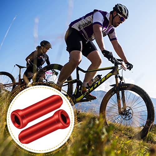 BronaGrand 100pcs Aluminum Alloy Bike Cable End Crimps Red Cycling Shifter Cable Ends Covers Brake Parts Cables End Caps with A Box for Road Bike and Mountain Bicycle, Length: 12 mm - Thumbnail 7