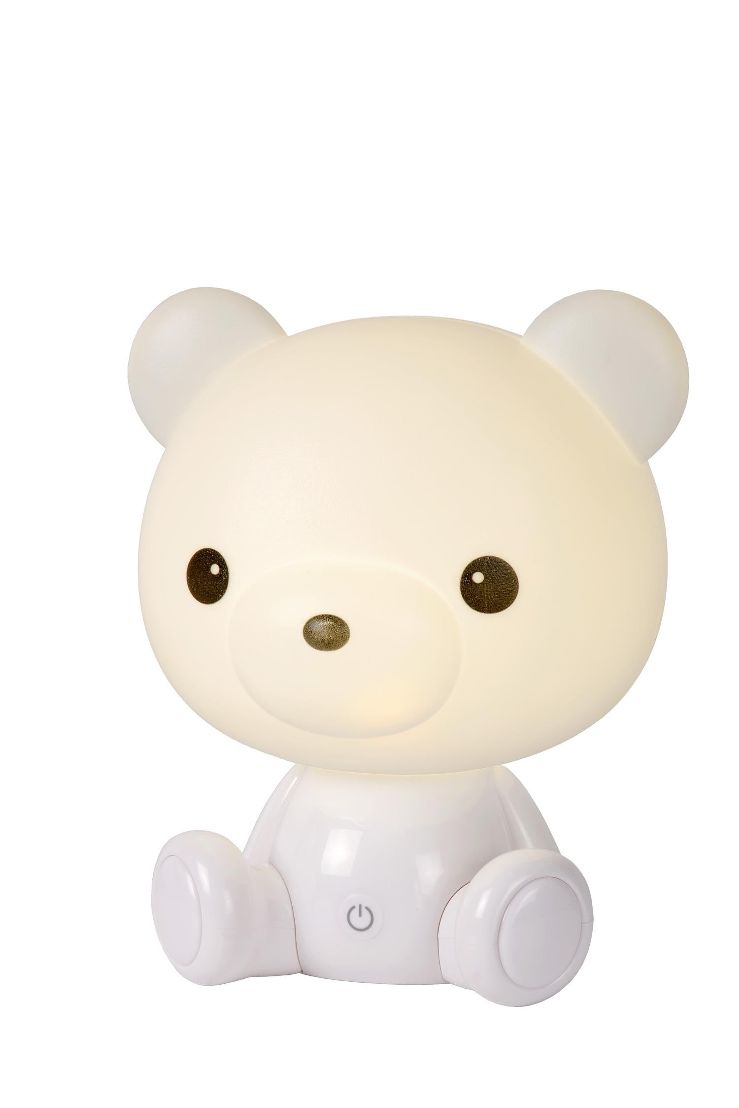 LUCIDE DODO BEAR - Lampada da tavolo per camerette dei bambini, LED 3 StepDim, 1 x 3 W, 4000 K, colore: Bianco