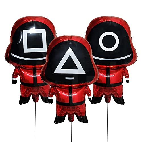 Atpata Funky Plastic Game of Squids Birthday Party Decorations (Squid 3Pcs),Red
