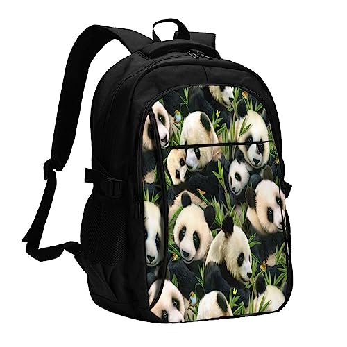 Sac à dos de voyage et randonnée panda pour ordinateur avec recharge USB