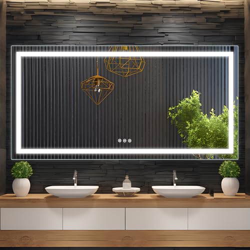 PioneerWorks 72x36 Inches LED Bathroom Mirror with Backlit & Front