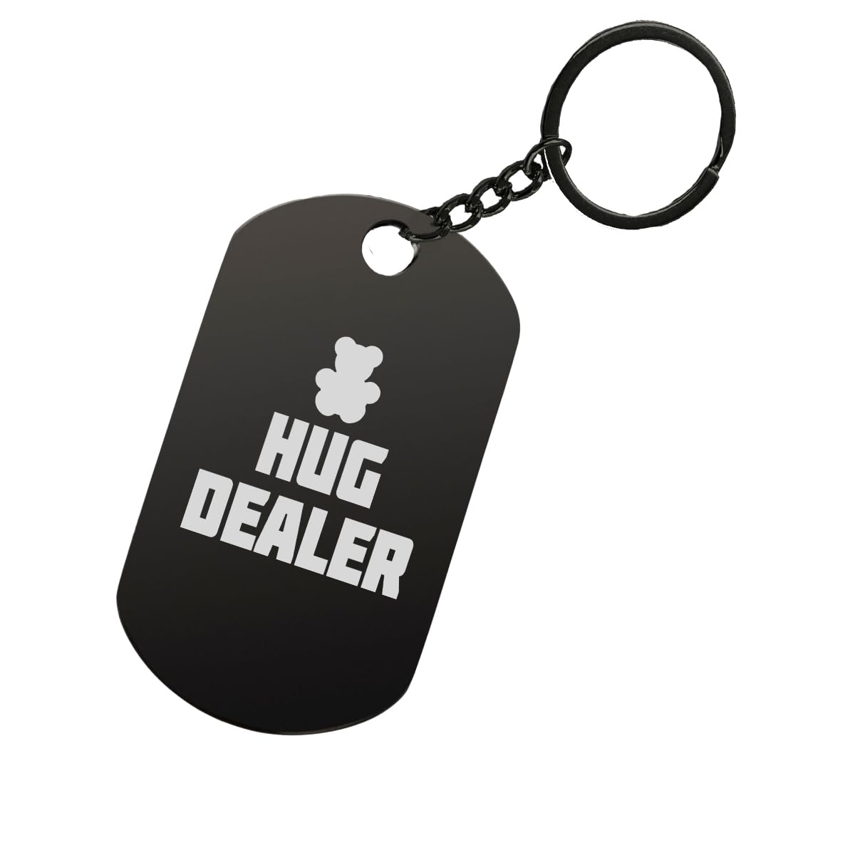 Hug Dealer Funny Laser Engraved Steel Dog Tag Keychain Keyring