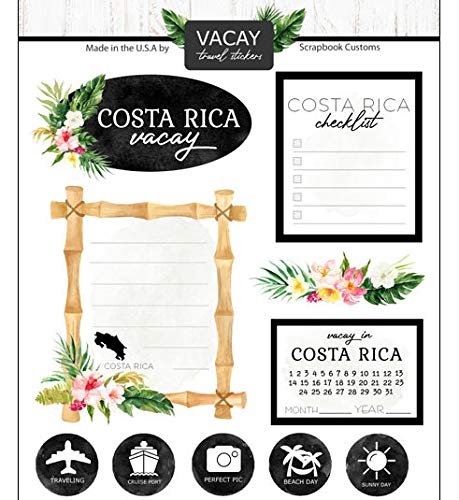 Scrapbook Customs Vacay Collection - Costa Rica Travel & Vacation Cardstock Scrapbook Stickers