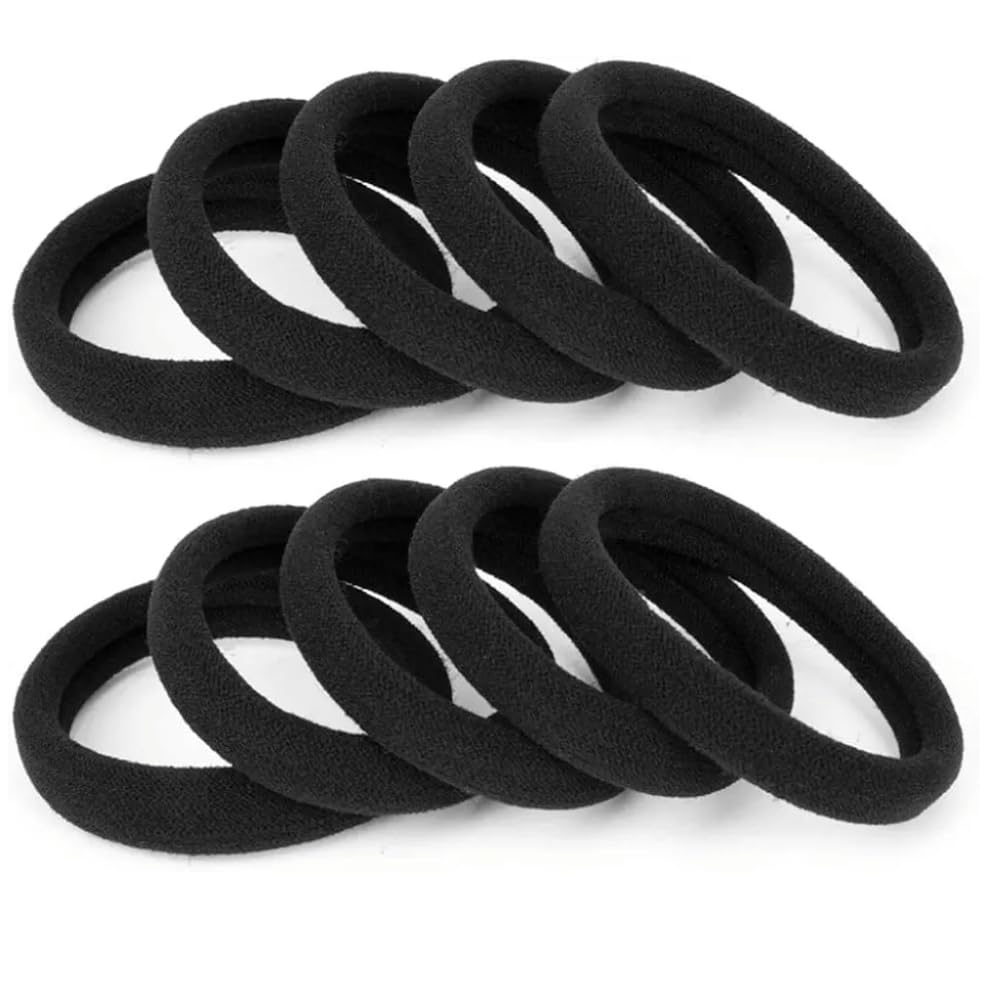 (18 Pcs) Hair bow, Hair Band for Women & Girls - Premium Rubber Band - Elastic Ponytail Hairband hair Tie Accessories - Black-image-32