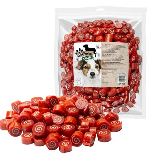 HUNDEKAUSNACK – Lamm-Sushi Mr. Pretzel 500g – Gesunder Premium-Snack für Hunde – Getreidefrei, Hochwertiges Fleisch, Leckerli