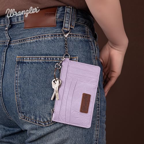 Image of Montana West X Wrangler RFID Card Holder Small Credit Card Holder for Women Card & ID Cases Slim Wallet Cards Holders with Keychain Wristlet Strap