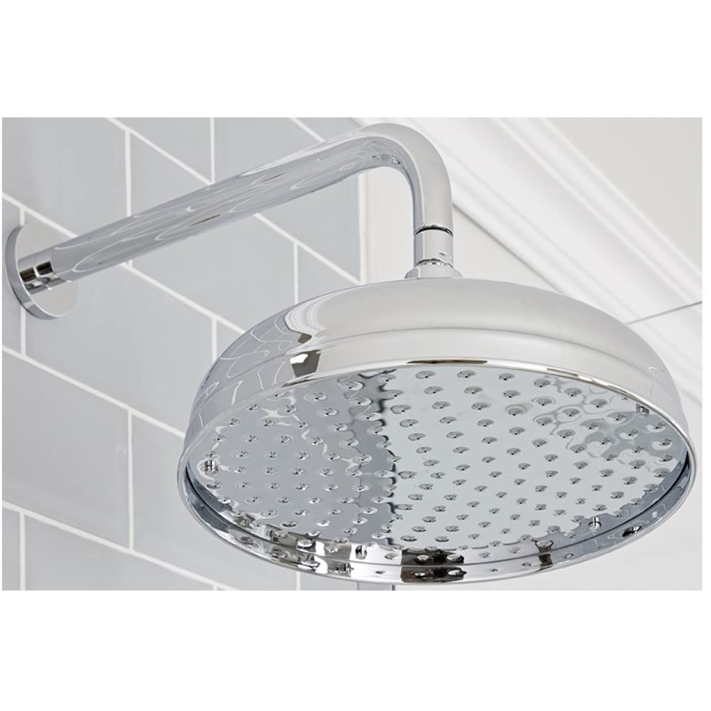 Milano Chrome Elizabeth 300Mm Round Rainfall Shower Head Wall Mounted Arm
