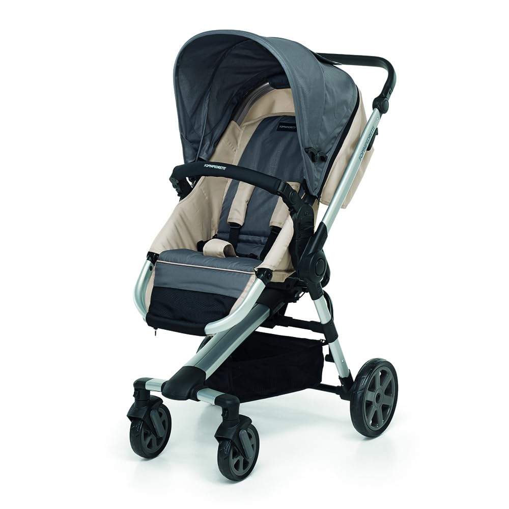 Foppapedretti Trio Supertres I-Size, Sistema Modulare Combinato per Bambini, Navicella Passeggino e Seggiolino Auto, Maniglione Regolabile, ECE R129, Silver