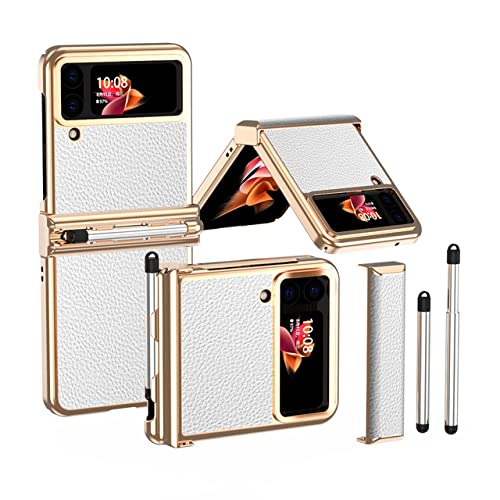 Coque Samsung Galaxy Z Flip 4 antichoc or et blanc idéale pour le quotidien
