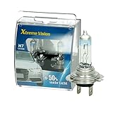 TECHNISCHE DATEN - D.C 12V, 55W Halogen starke Licht Quelle, UV Schutz, Ein helles weißes Licht, mit 8500K, TÜV zugelassen, mit E-Prüfzeichen, Lampensockel: H7, UV-Kristallglas mit XENON-Gasfüllung, 50 % mehr Licht als eine herkömmliche Halogenbirne