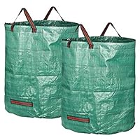 GardenMate 2X 272l Gartensack Laubsack Gartenabfallsack stabil - Gartensäcke für Gartenabfälle - Laubsäcke Rasenschnitt - Grünschnittsäcke faltbar, groß, robust aus Polypropylen-Gewebe 150GSM