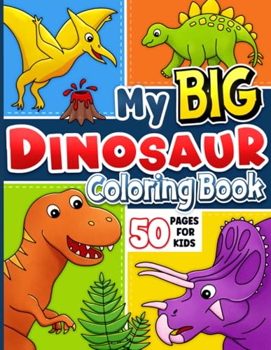 Coloring Book for Kids: Dinosaurs for Boys and Girls Ages 4-8