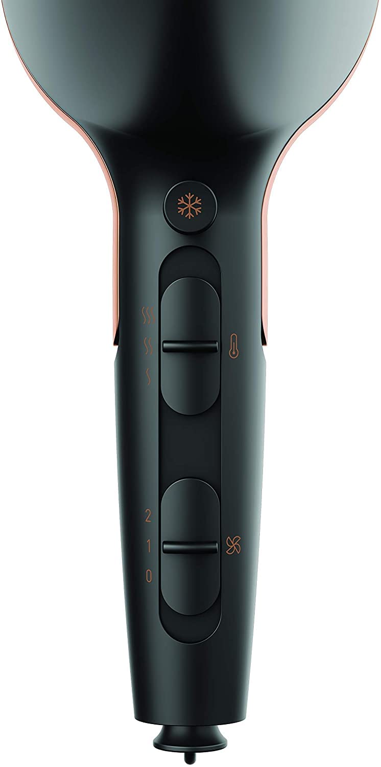GRUNDIG Naturashine HD 7081 - Secador de pelo con función iónica, protección de cerámica, boquilla Cool Touch, 2100 W, 3 niveles de temperatura y 2 niveles de flujo de aire, temperatura fría, cable