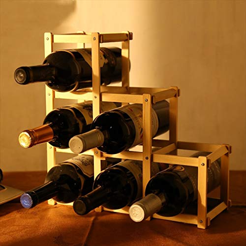 Soporte plegable de madera para 6 botellas de vino miniatura 2