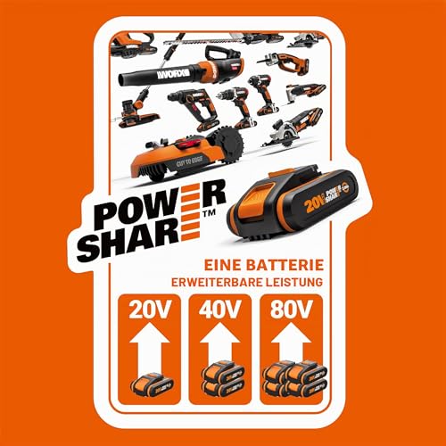 WORX WX108.9 Akku Bohrschrauber 20V, 2-Gang-Getriebe, ohne Akku & Ladegerät – Ansicht 2