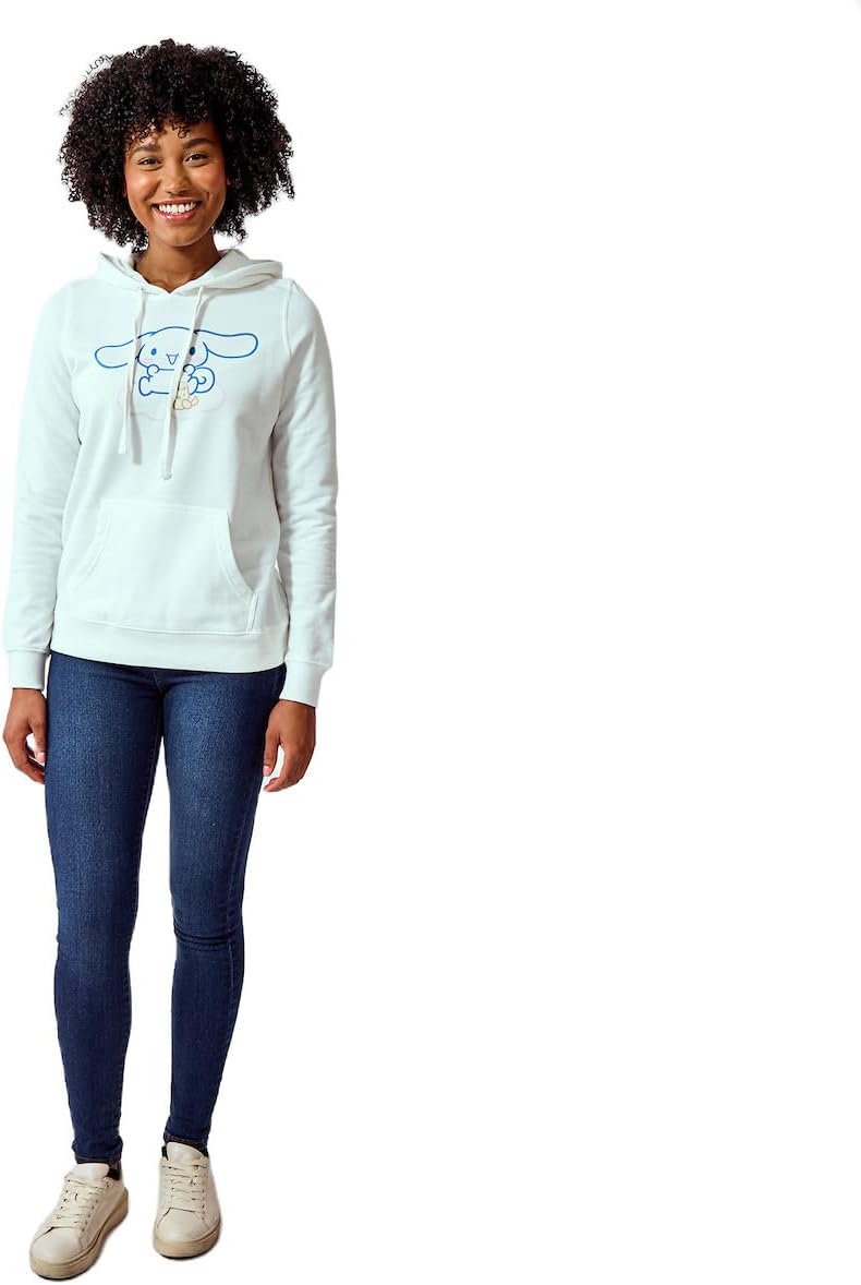 Bioworld Cinnamoroll Riding Unicorn Women’s White Long Sleeve Hooded Sweatshirt