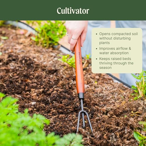 Vego Garden Bed Cultivador con Mango Largo y Púas de Acero miniatura 3