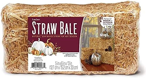 FloraCraft Straw Bales, 5-Inch-by-6-Inch-13- Inch Bale