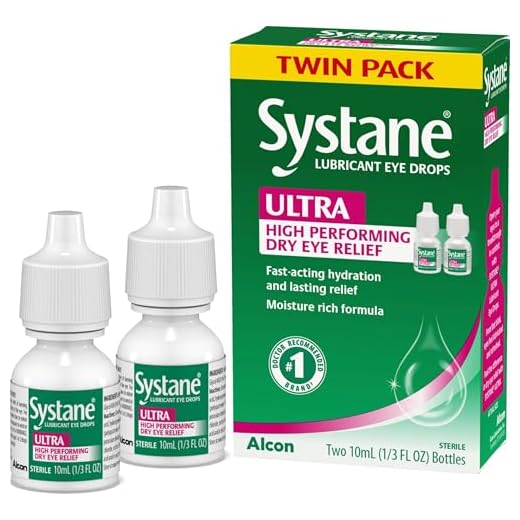 Systane Ultra Lubricant Eye Drops, Artificial Tears for Dry Eye, Twin Pack, 10-mL Each