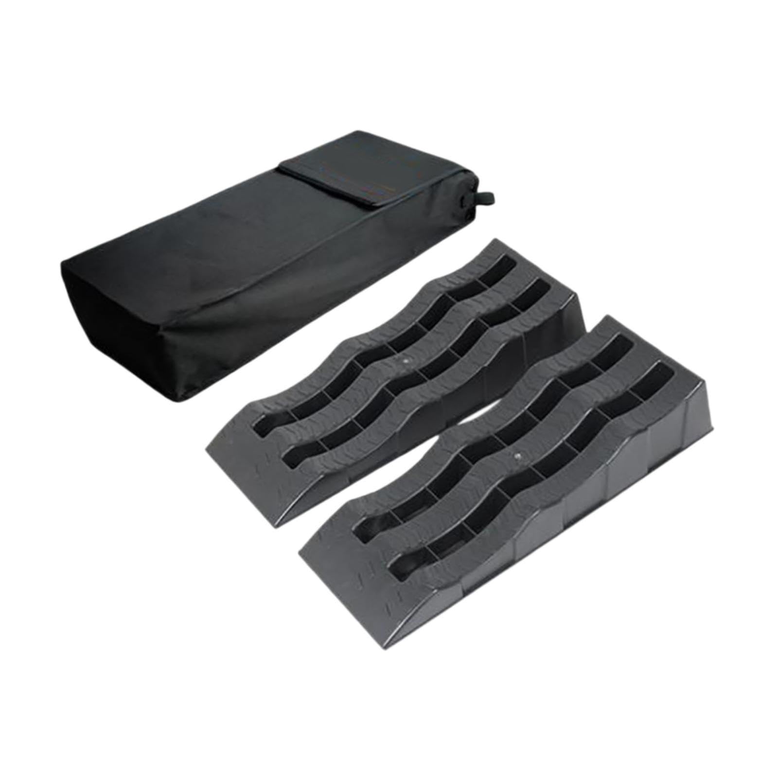 2 Piezas para Neumáticos Calzos Alfombrillas Antideslizantes Protectores de Rueda de Construcción Pesada y Apoyo Fiable Que Mejora la, Negro