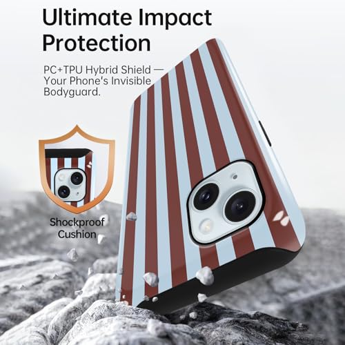 Coque compatible MagSafe iPhone 15 à rayures pour le quotidien