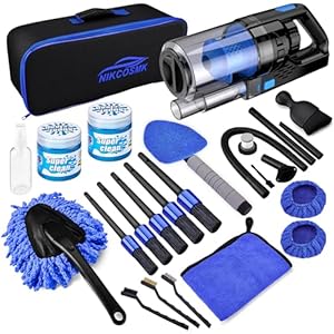 17pcs Car Detailing Kit Interior Cleaner, Car Interior Cleaning Kit with Handheld Car Vacuum, Car Detailing Brushes, Windshield Cleaning Tool, Car Cleaning Supplies, Car Accessories for Men, Women