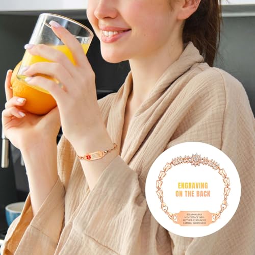 MOTICIUS Personalized Medical Alert Bracelets for Women Custom Medical Bracelets Personalized Medic ID Bracelet Stainless Steel Engraved Emergency Bracelet ID Wristband3