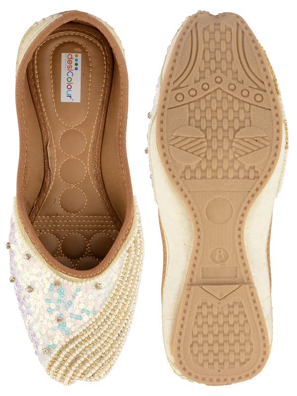 DESI COLOUR Women Ethnic Footwear Mojari/Punjabi Jutti-Hot Pink Shine