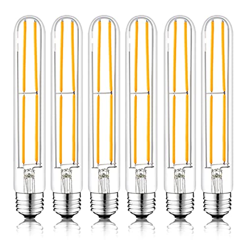 NOVELUX e26 Led Bulb 60 watt Dimmable 800lm, Edison Bulbs 6W 2700K Warm White 7.3 inches, Tubular T9 Long Light Bulb Clear Glass, e26 Medium Base T10 Led Bulb UL Listed 6 Pack NOVELUX e26 Led Bulb 60 watt Dimmable 800lm, Edison Bulbs 6W 2700K Warm White 7.3 inches, Tubular T9 Long Light Bulb Clear Glass, e26 Medium Base T10 Led Bulb UL Listed 6 Pack
