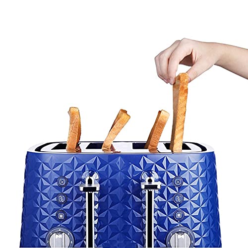 FGDSA Strong Toaster 4 Scheiben, Toaster Edelstahl Toaster, Breite Schlitze Vier Scheiben 7 Brotfarbeinstellungen mit… – Bild 3