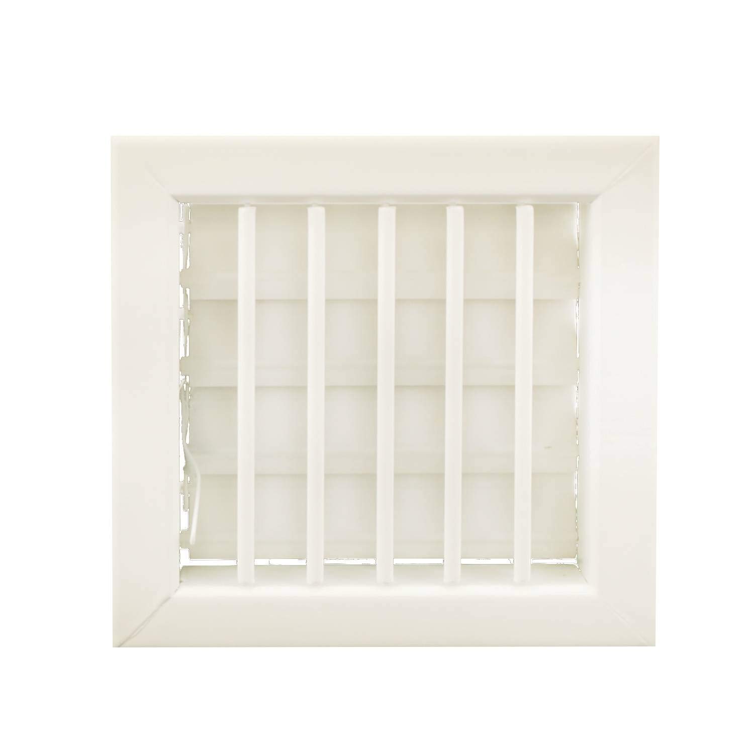 Griglia Bocchetta 16x16cm BIANCA Regolabile con Serranda per Caminetto