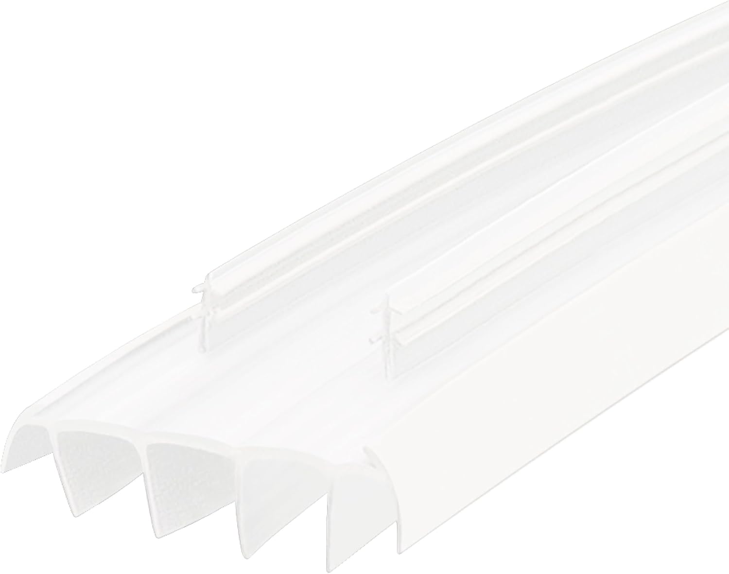 PVC Slide in Kerf Style Door Bottom with Weatherstripping Fins, 1 3/4" Wide (White, 48")