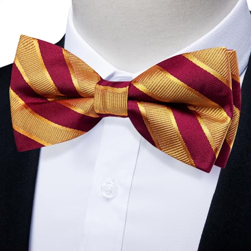 Image of YourTies Bow Ties for Men Pretied Bowties Solid Color Satin Bow Tie Formal Business Tuxedo Wedding Party Prom
