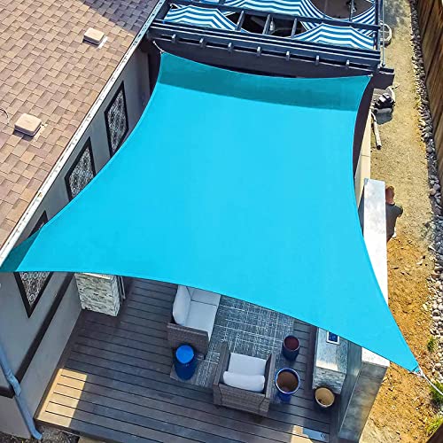 SUNLAX Sun Shade Sail, 16'5''x 16'5'' Turquoise Square Canopy Shades