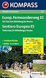  Europäischer Fernwanderweg E 5, Teil Süd: Wandern / Escursioni. 1:50.000