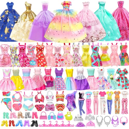 K.T. Fancy 100 Pcs Doll Clothes Accessories for 11.5 Inch Dolls