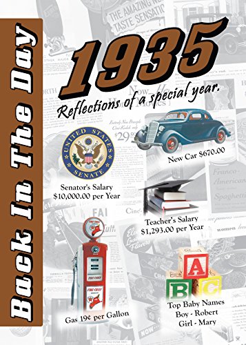 1935 Back In The Day - 24-page Booklet with Envelope – Great for Birthdays, Anniversaries, Reunions, Graduations, Client & Corporate Gifts