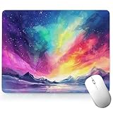 Leather Scenery Desk Pad, Colorful Art Mouse Pad Computer Keyboard Gaming Mousepad Waterproof Desktop Protector & Cover, Decorative PU Leather Laptop Mouse Mat Office Decor 7.87 x 9.84 inch A32