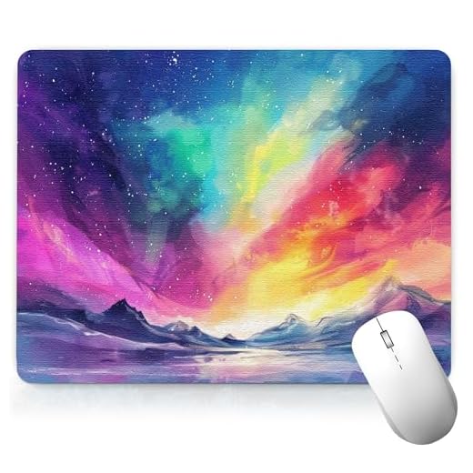 Leather Scenery Desk Pad, Colorful Art Mouse Pad Computer Keyboard Gaming Mousepad Waterproof Desktop Protector & Cover, Decorative PU Leather Laptop Mouse Mat Office Decor 7.87 x 9.84 inch A32