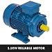Mophorn Motor Eléctrico Trifasico 1.1KW Motor Eléctrico de 1500PRM B3 Trifásico 400V