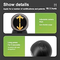 Vista 9 de YANZEO Escáner de código de barras YS860 2D/1D lector de código de barras de escritorio manos libres QR Escáner de código de barras Plug and Play