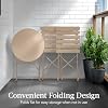 Best Choice Products 3-Piece Bistro Set, Space Saving Folding Design, Solid Steel, Outdoor Patio Furniture Set w/ 2 Chairs, Bistro Table - Sand #4